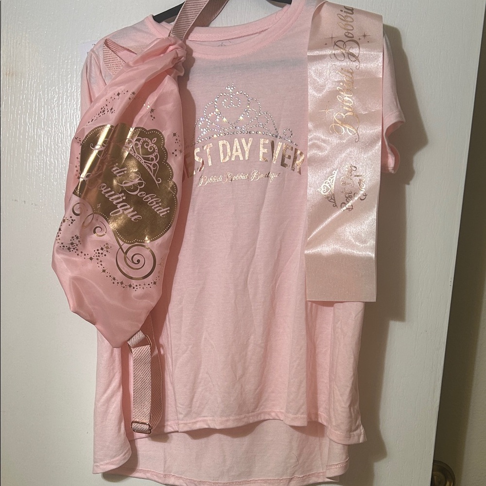 Disney Light Pink Short Sleeve Tee with Gold Foil Graphic